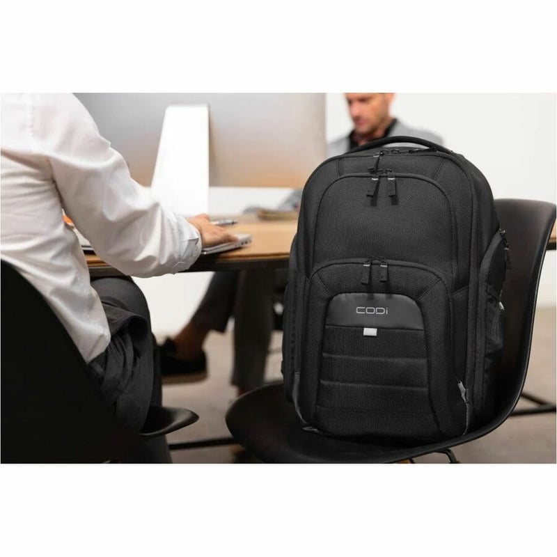 CODi Ferretti Pro Carrying Case (Backpack) for 17.3" Notebook, Tablet, Water Bottle - Black - Thumbnail 2
