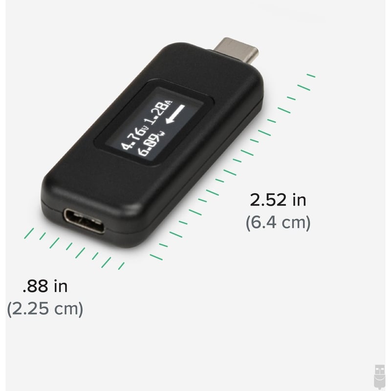 Plugable USB C Power Meter Tester for Monitoring USB-C Connections up to 240W - Digital Multimeter Tester for USB-C Cables, Laptops, Phones and Chargers - Thumbnail 4