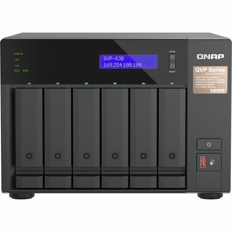 6 BAY NVR 8CH MAX CH 36 VMS BUILT-IN IP SURVEILLANCE HDMI - Thumbnail 2
