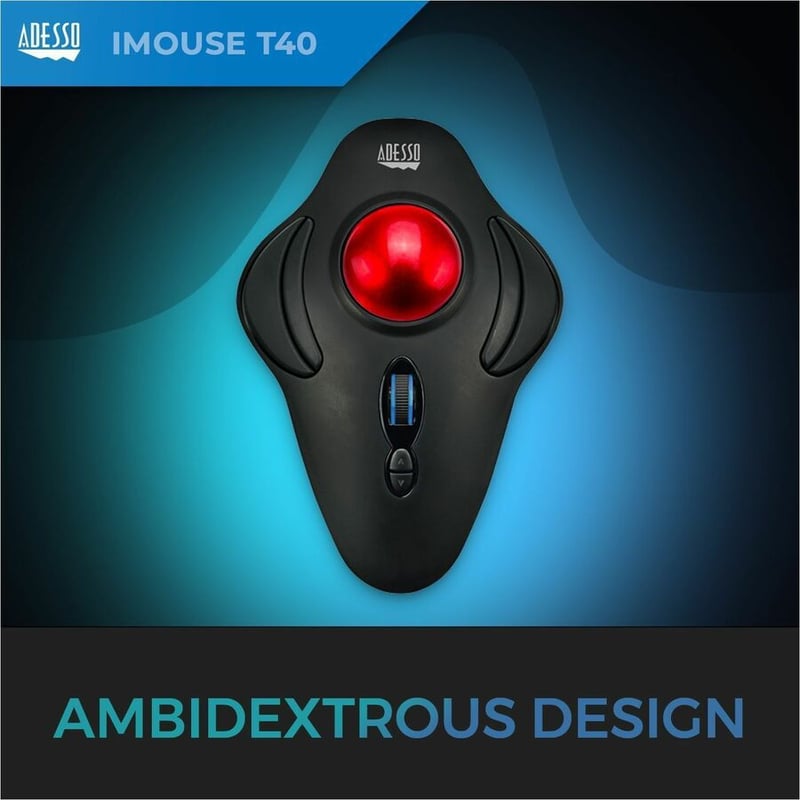 Adesso iMouse T40 Wireless Programmable Ergonomic Trackball Mouse - Thumbnail 3