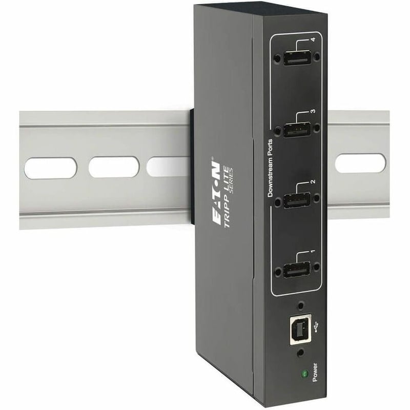 Tripp Lite by Eaton 4-Port Industrial-Grade USB 2.0 Hub - 15 kV ESD Immunity Metal Housing Wall/DIN Mountable - Thumbnail 3