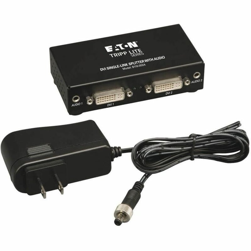 Tripp Lite by Eaton 2-Port DVI Splitter with Audio and Signal Booster Single-Link 1920x1200 at 60Hz/1080p (DVI F/2xF) TAA - Thumbnail 4