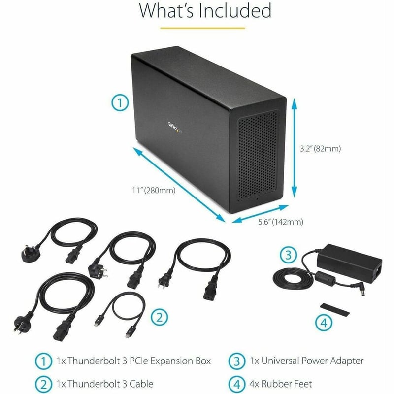 StarTech.com Thunderbolt 3 PCIe Expansion Chassis, External Enclosure Box with 1x PCI-Express Slot, 5K/4K Output Via TB3/DP Ports, TAA - Thumbnail 2