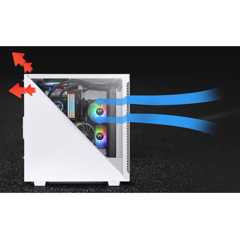 Thermaltake Divider 300 TG Snow ARGB Mid Tower Chassis - Thumbnail 5