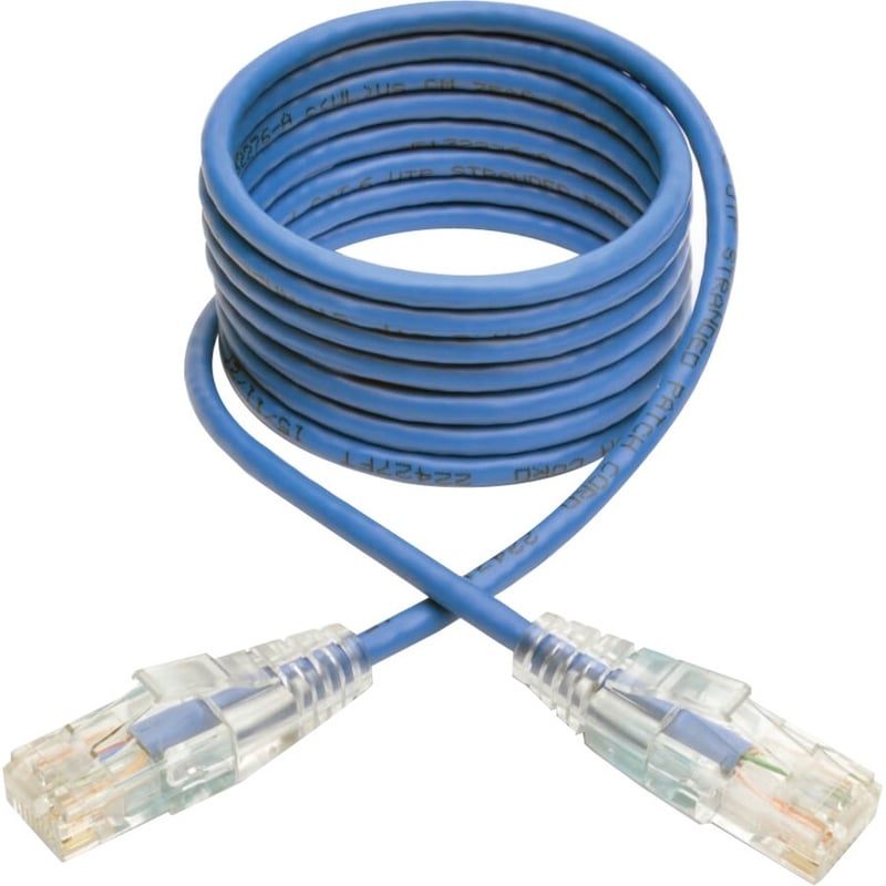 Eaton Tripp Lite Series Cat6 Gigabit Snagless Slim UTP Ethernet Cable (RJ45 M/M), PoE, Blue, 7 ft. (2.13 m) - Thumbnail 2