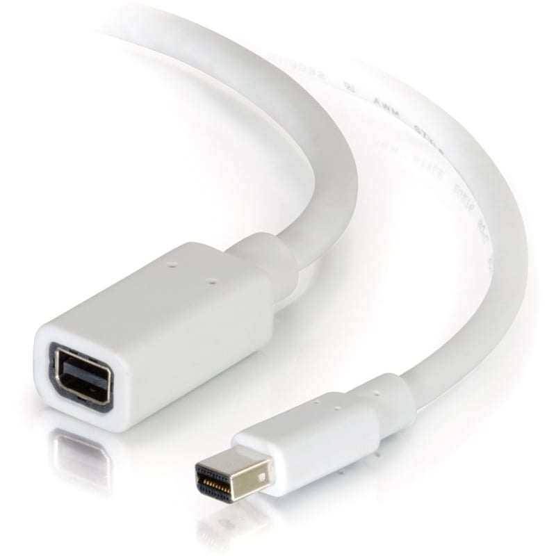 C2G 6ft Mini DisplayPort Extension Cable M/F - White - Thumbnail 1