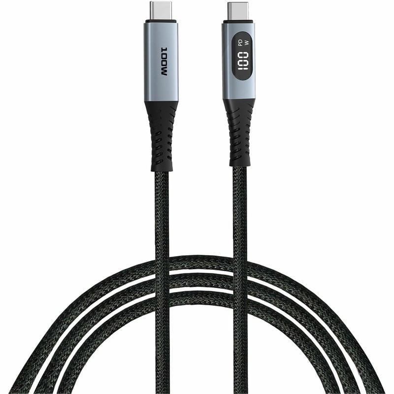 Verbatim Sync & Charge 100W Power Display Cable - Black - Thumbnail 1
