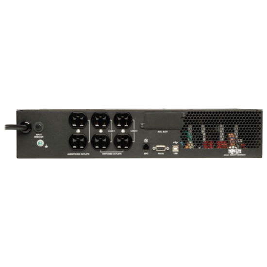 Tripp Lite by Eaton UPS TAA SmartPro 120V 1kVA 800W Line-Interactive Sine Wave UPS 2U Rack/Tower Network Card Options LCD USB 6 Outlets - Thumbnail 2