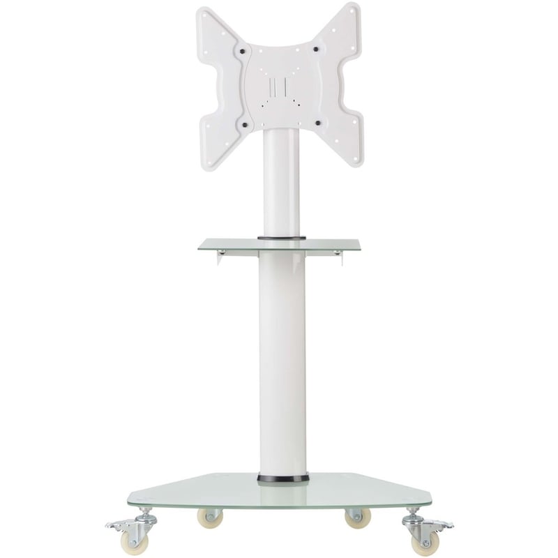 Eaton Tripp Lite Series Premier Rolling TV Cart for 32" to 55" Displays, Frosted Glass Base and Shelf, Locking Casters, White - Thumbnail 5