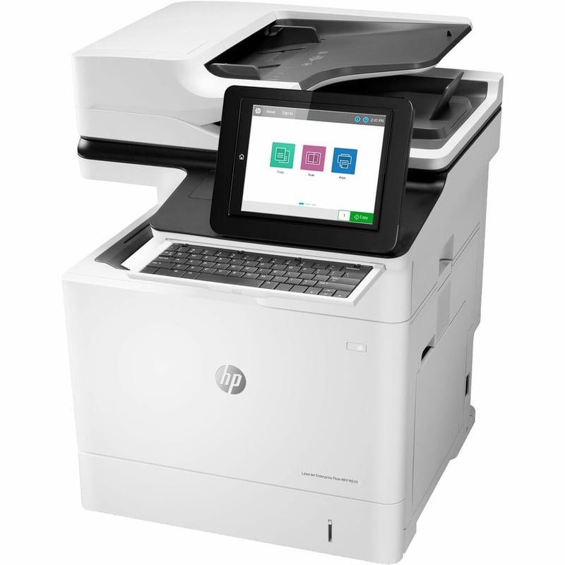 HP LaserJet M634h Laser Multifunction Printer-Monochrome-Copier/Scanner-52 ppm Mono Print-1200x1200 Print-Automatic Duplex Print-300000 Pages Monthly-650 sheets Input-Color Scanner-600 Optical Scan-Gigabit Ethernet - Thumbnail 3