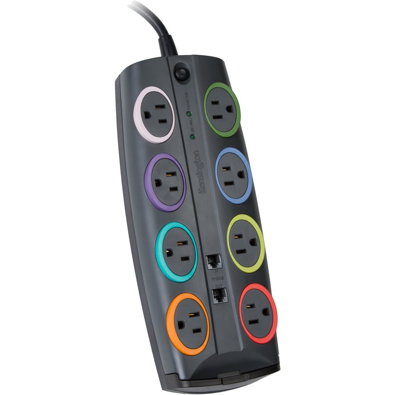 Kensington SmartSockets Color-Coded Eight-Outlet Adapter Model Surge Protector - Thumbnail 1