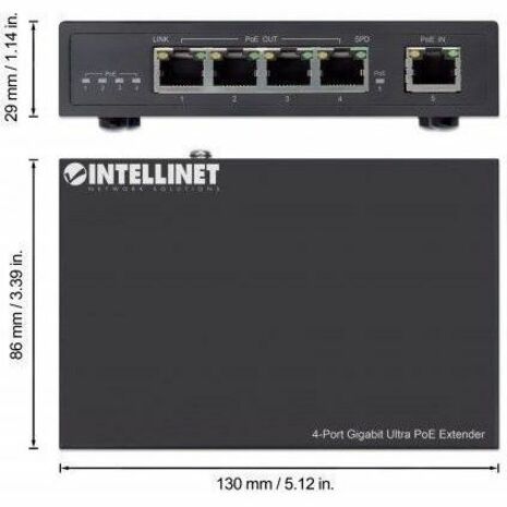 INTELLINET INDOOR 4-PORT GIGABIT ULTRA POE EXTENDER, EXTENDS RANGE BEYOND THE 32 - Thumbnail 5