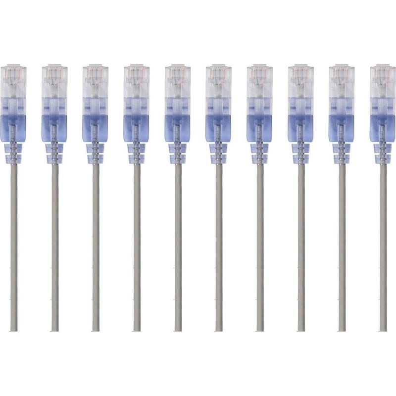 SLIM CAT6A CABLE - 10PK_ 5FT GRAY - Thumbnail 1