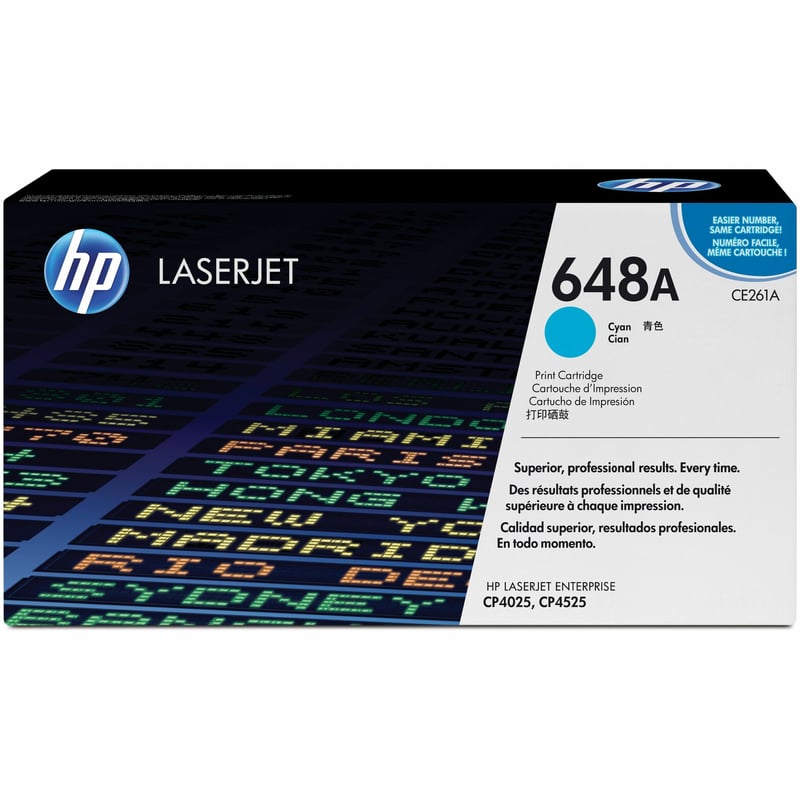 HP 648A (CE261A) Original Standard Yield Laser Toner Cartridge - Single Pack - Cyan - 1 Each - Thumbnail 1