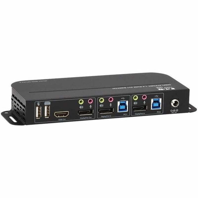 Tripp Lite by Eaton 2-Port DisplayPort/USB KVM Switch - 4K 60 Hz HDR HDCP 2.2 IR DP 1.4 USB Sharing USB 3.0 Cables - Thumbnail 4