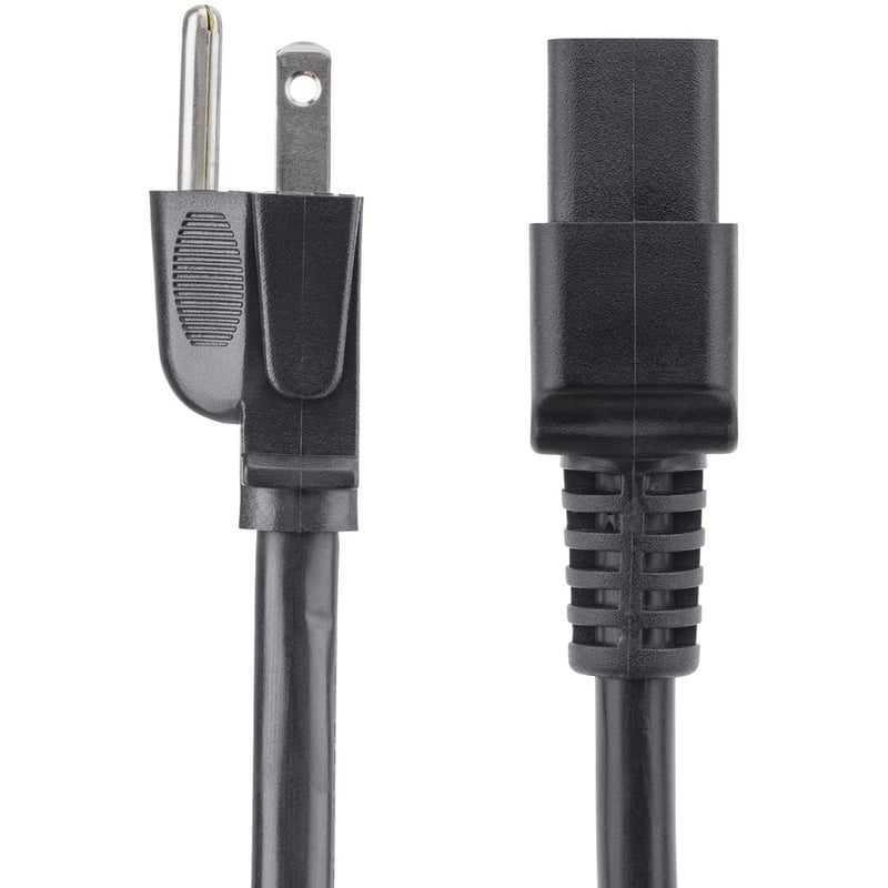 StarTech.com 6ft (1.8m) Heavy Duty Power Cord, NEMA 5-15P to C19, 15A 125V, 14AWG, Computer Power Cord, Heavy Gauge Power Cable - Thumbnail 2