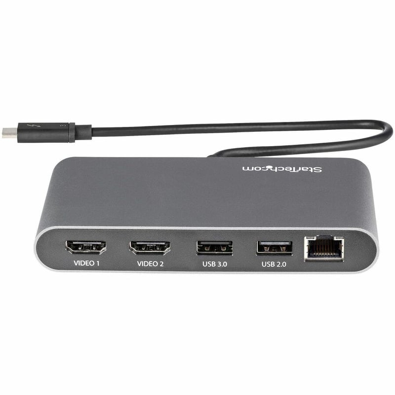 StarTech.com Thunderbolt 3 Mini Dock - Portable Dual Monitor TB3 Laptop Docking Station HDMI 4K 60Hz - 2x USB-A & GbE - 28cm (11") cable - Thumbnail 4