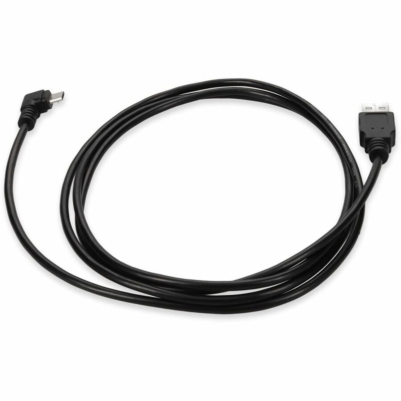 AddOn 6ft USB 2.0 (A) Male to Micro-USB 2.0 (B) Right-Angle Male Black Cable - Thumbnail 4