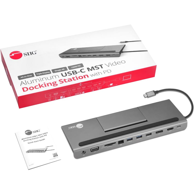 SIIG Aluminum USB-C MST Video Docking Station with 100W PD - Thumbnail 2