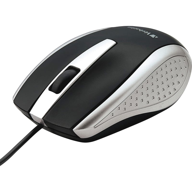 Verbatim Corded Notebook Optical Mouse - Silver - Thumbnail 1