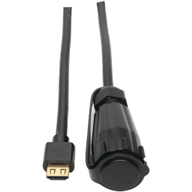 Eaton Tripp Lite Series High-Speed HDMI Cable (M/M) - 4K 60 Hz, HDR, Industrial, IP68, Hooded Connector, Black, 12 ft. - Thumbnail 3