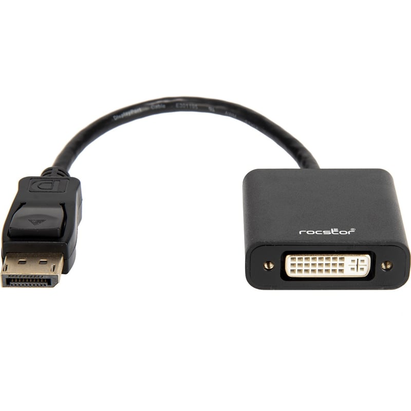 Rocstor Active DisplayPort to DVI Adapter - 4K@30Hz - Resolutions up to 3840x2160 - Thumbnail 1