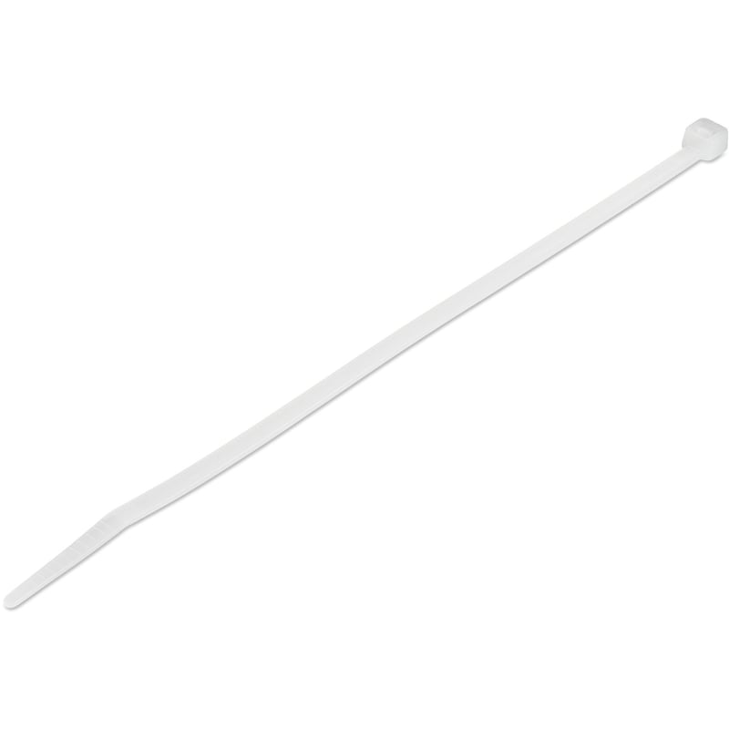 StarTech.com 8"(20cm) Cable Ties, 2-1/8"(55mm) Dia, 50lb(22kg) Tensile Strength, Nylon Self Locking Zip Ties, UL Listed, 100 Pack, White - Thumbnail 1