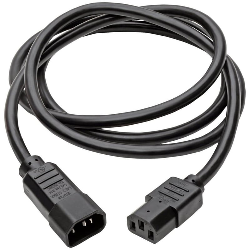 Eaton Tripp Lite Series Heavy-Duty PDU Power Cord, C13 to C14 - 15A, 250V, 14 AWG, 6 ft. (1.83 m), Black - Thumbnail 2
