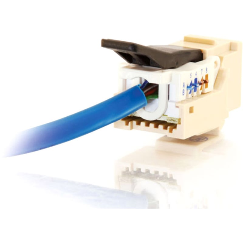 C2G Cat5E RJ45 UTP Toolless Keystone Jack - Ivory - Thumbnail 3