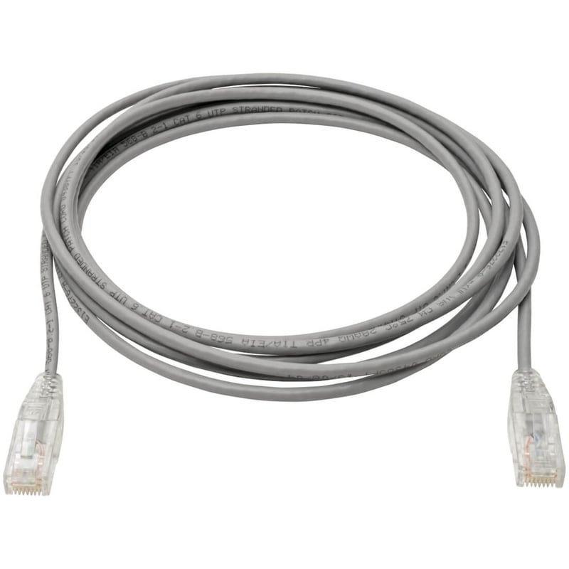 Eaton Tripp Lite Series Cat6 Gigabit Snagless Slim UTP Ethernet Cable (RJ45 M/M), PoE, Gray, 10 ft. (3.05 m) - Thumbnail 2