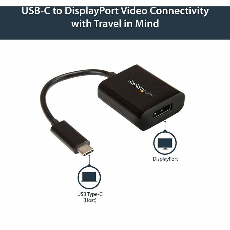 StarTech.com USB C to DisplayPort Adapter 4K 60Hz - USB Type-C to DP 1.4 Monitor Video Converter (DP Alt Mode) - Thunderbolt 3 Compatible - Thumbnail 2