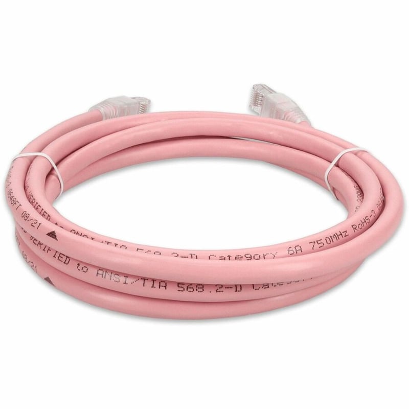AddOn 6ft Pink CAT 6A PVC Ethernet Cable Snagless Bubble Boot RJ-45 M/M - Thumbnail 4