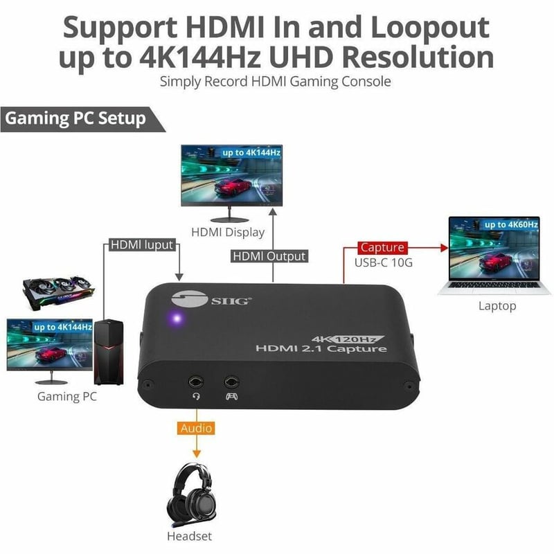 4K120HZ HDMI 2.1 CAPTURE DEVICE FOR GAMING/STREAMING 4K60HZ CAPTURE - Thumbnail 3