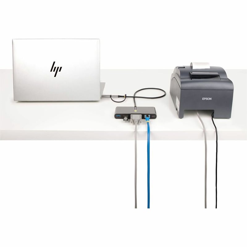 USB-C TO 2-PORT USB 5GBPS TYPE A HUB GB ETHERNET RS232 SERIAL - Thumbnail 5