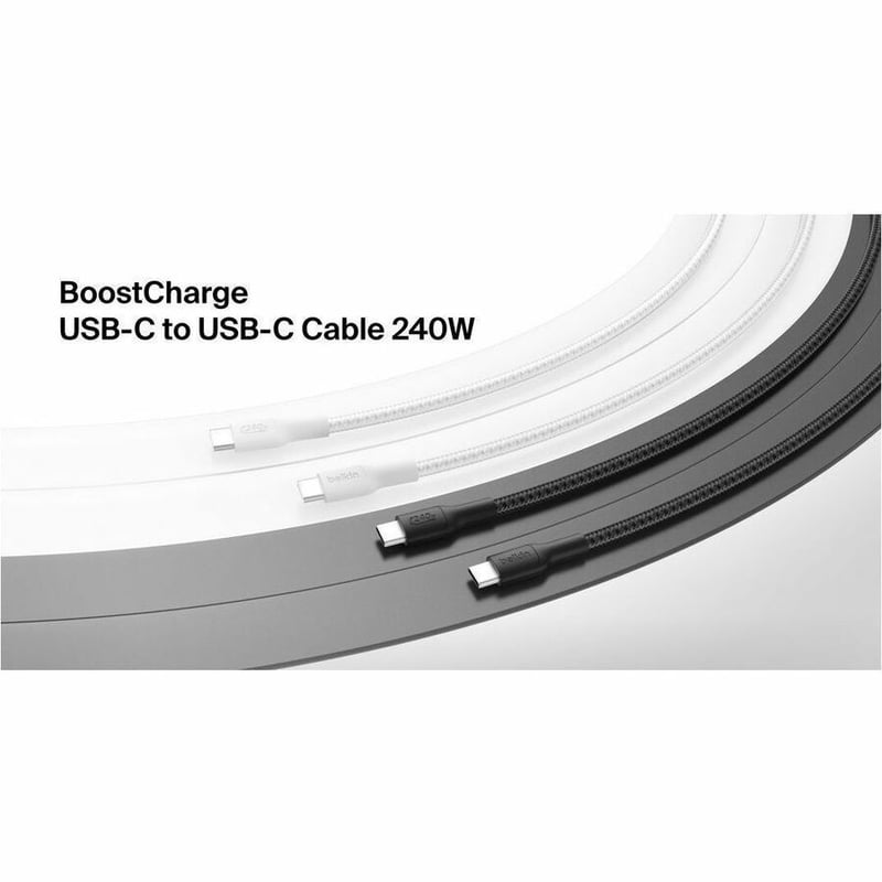 C - C CBL 240W 2.0 BRAIDED PCR 2M WHITE 2PK - Thumbnail 2