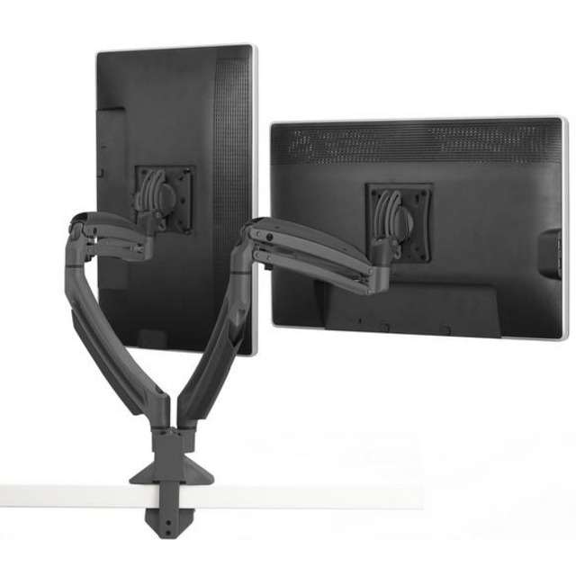 Chief Kontour K1D Dynamic Dual Monitor Arm Desk Mount - For 10-32 Inch Monitors - Display Desk Mount - Black - Thumbnail 2