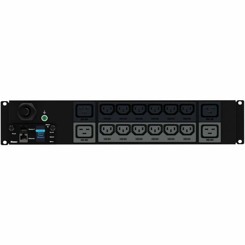 MI PDU 32AMP (12)C13 (4)C19 ERFORATED 600MM X 42RU BLACK - Thumbnail 2