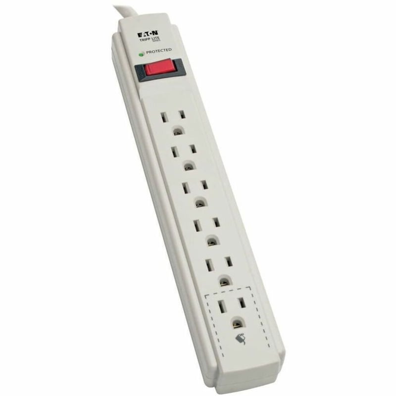 Tripp Lite by Eaton Protect It! 6-Outlet Surge Protector 4 ft. (1.22 m) Cord 790 Joules Diagnostic LED Light Gray Housing - Thumbnail 1