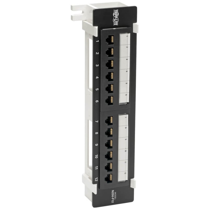 Tripp Lite by Eaton Cat6 Wall-Mount 12-Port Patch Panel - PoE+ Compliant 110/Krone 568A/B RJ45 Ethernet TAA - Thumbnail 1