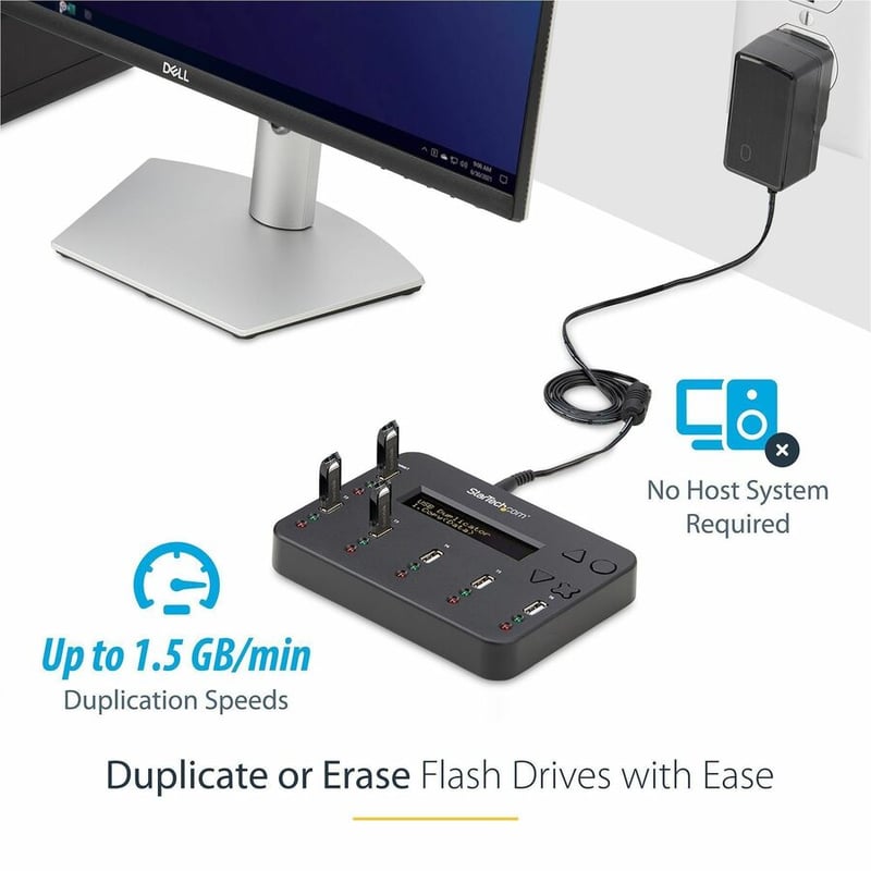 StarTech.com Standalone 1 to 5 USB Thumb Drive Duplicator/Eraser, Multiple USB Flash Drive Copier/Cloner, Sector-by-Sector Copy, Sanitizer - Thumbnail 2