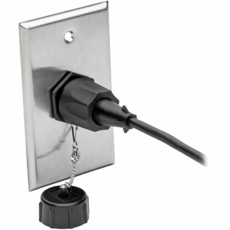 Tripp Lite by Eaton 1-Port Single Gang Faceplate Stainless Steel Industrial Grade IP44 TAA - Thumbnail 3