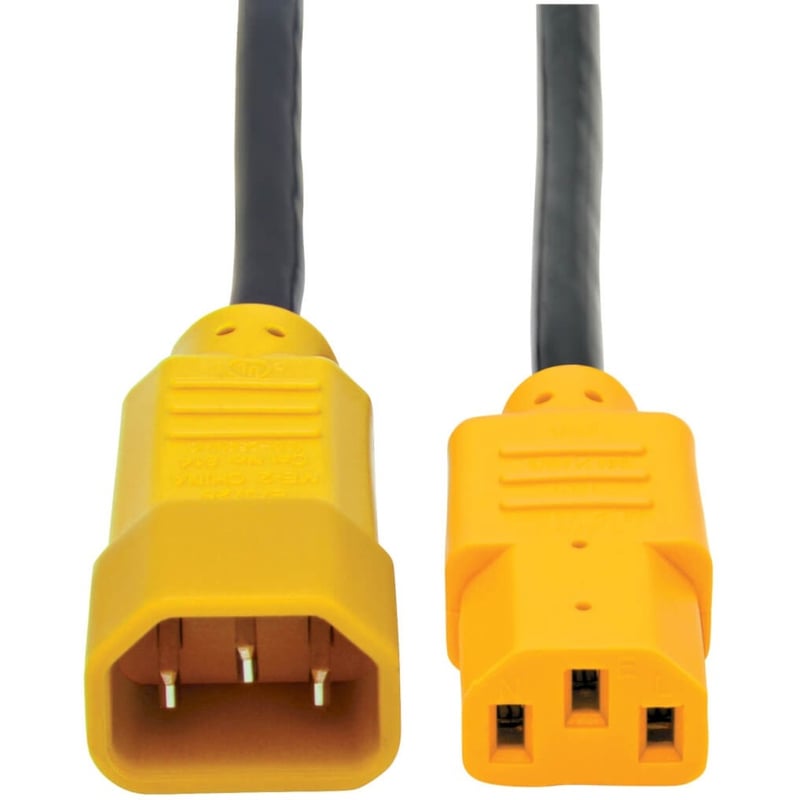 Eaton Tripp Lite Series PDU Power Cord, C13 to C14 - 10A, 250V, 18 AWG, 4 ft. (1.22 m), Yellow - Thumbnail 1