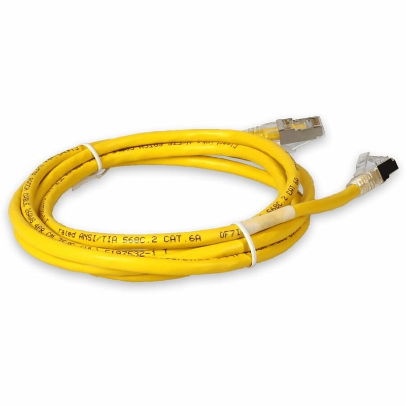 AddOn 10m Yellow CAT 6A Shielded PVC Ethernet Cable Snagless Easy Clear Boot RJ-45 M/M - Thumbnail 5