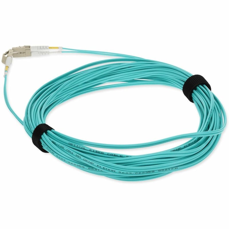 AddOn 9m LC to LC Aqua OM4 Duplex OFNP (Plenum-Rated) TAA Fiber Patch Cable - Thumbnail 3