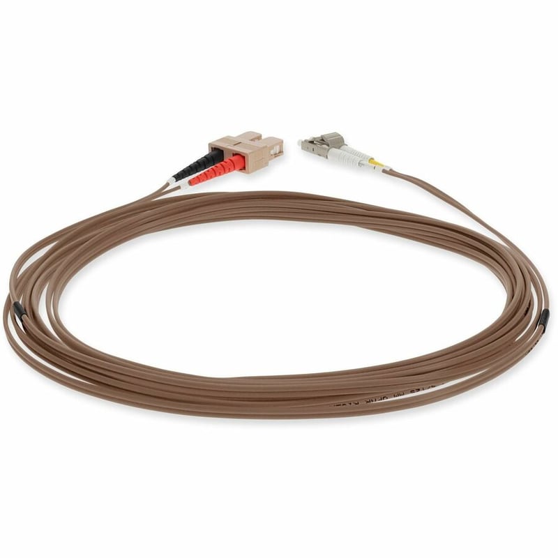 AddOn 1m SC to LC Brown OM1 Duplex OFNR (Riser-Rated) MMF Fiber Patch Cable - Thumbnail 4