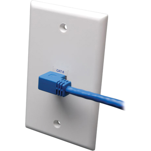 Eaton Tripp Lite Series Right-Angle Cat6 Gigabit Molded UTP Ethernet Cable (RJ45 Right-Angle M to RJ45 M), Blue, 5 ft. (1.52 m) - Thumbnail 2
