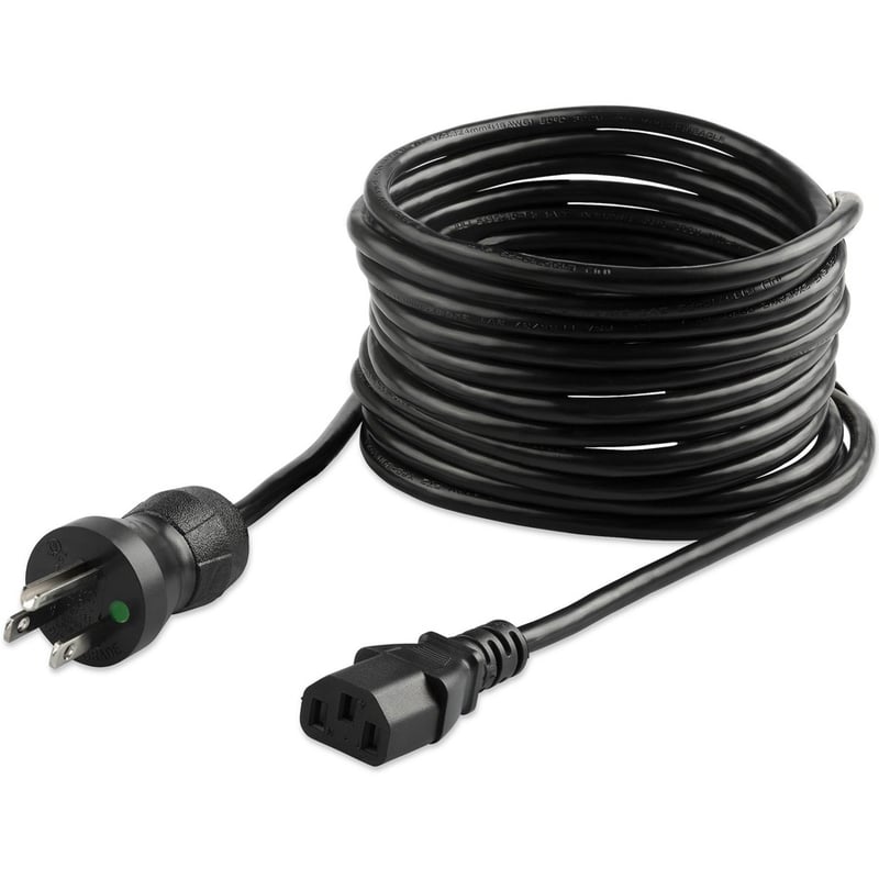 StarTech.com 15ft (4.5m) Hospital Grade Power Cord, 18AWG, NEMA 5-15P to C13, 10A 125V, Green Dot Medical Power Cable, Monitor Power Cable - Thumbnail 4