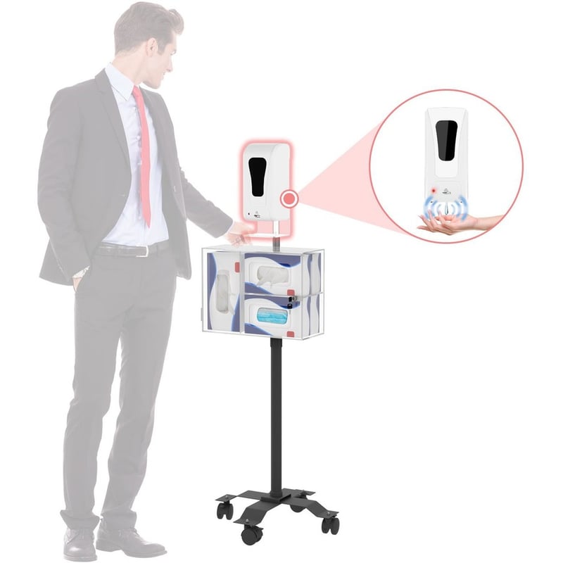 CTA Digital Compact Mobile Sanitizing Station with Automatic Soap Dispenser - Thumbnail 3