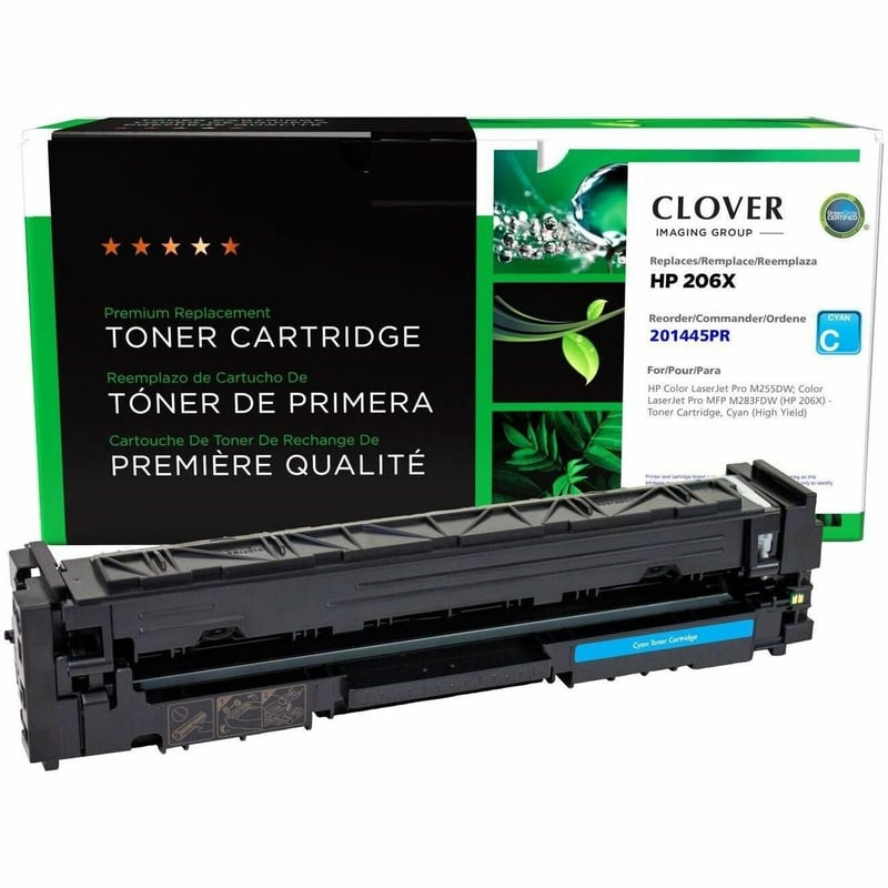 Clover Imaging Remanufactured High Yield Cyan Toner Cartridge (Reused OEM Chip) for HP 206X (W2111X) - Thumbnail 1