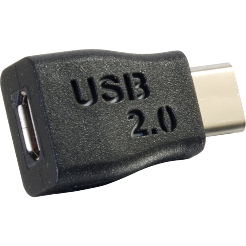 C2G USB 2.0 USB Type C to USB Micro B Adapter M/F - USB C to Phone Black - Thumbnail 4